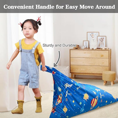 Jorbest Stuffed Animal Storage, Soccer Stuffed Animal Bean Bag Storage, Bean Bag Chair Cover for Kids, Luxury Velvet Stuffie Seat - Cover ONLY (200L/52 Gal)