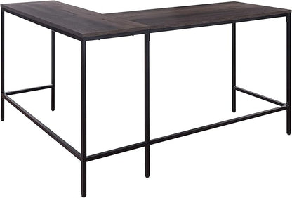 OSP Home Furnishings Contempo L-Shaped Desk, Ozark Ash