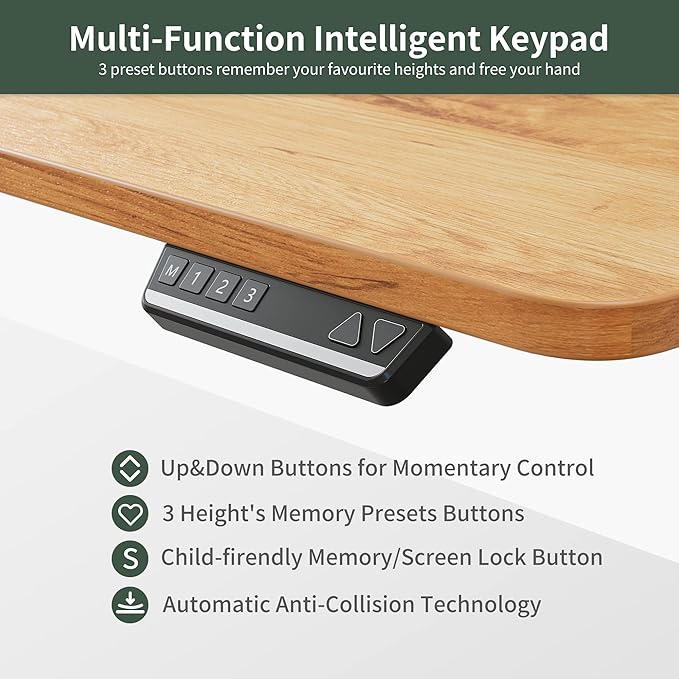 FEZIBO 75 Inches, Supports over 300mlbs, L Shaped Standing Desk Reversible, Electric Height Adjustable Corner Stand up Desk, Sit Stand Desk Computer Workstation, White Frame/Light Rustic Brown Top