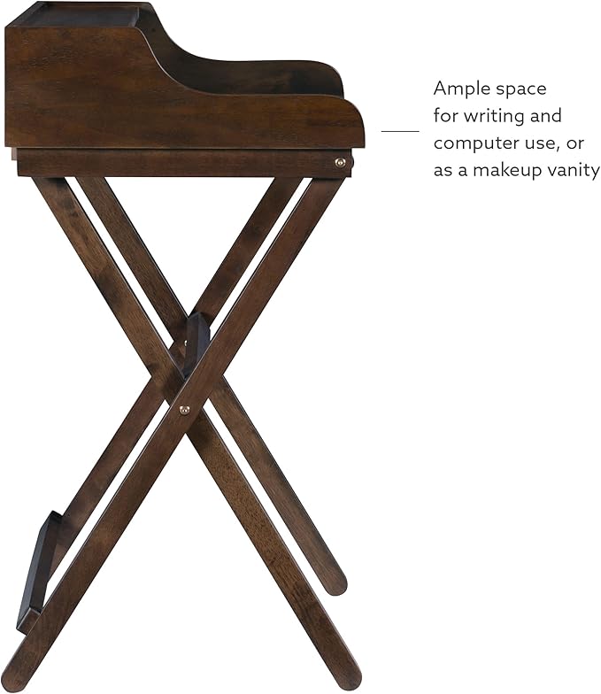 Linon Mable Folding Desk, Walnut