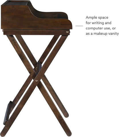 Linon Mable Folding Desk, Walnut