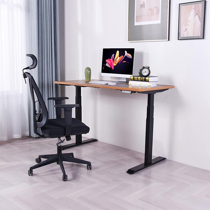 Fromann 55 x 27 inch Table Top for Adjustable Home Office Standing Desk Frames (Light Wood)