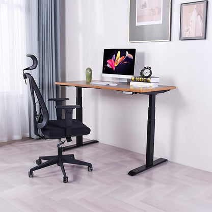 Fromann 55 x 27 inch Table Top for Adjustable Home Office Standing Desk Frames (Light Wood)