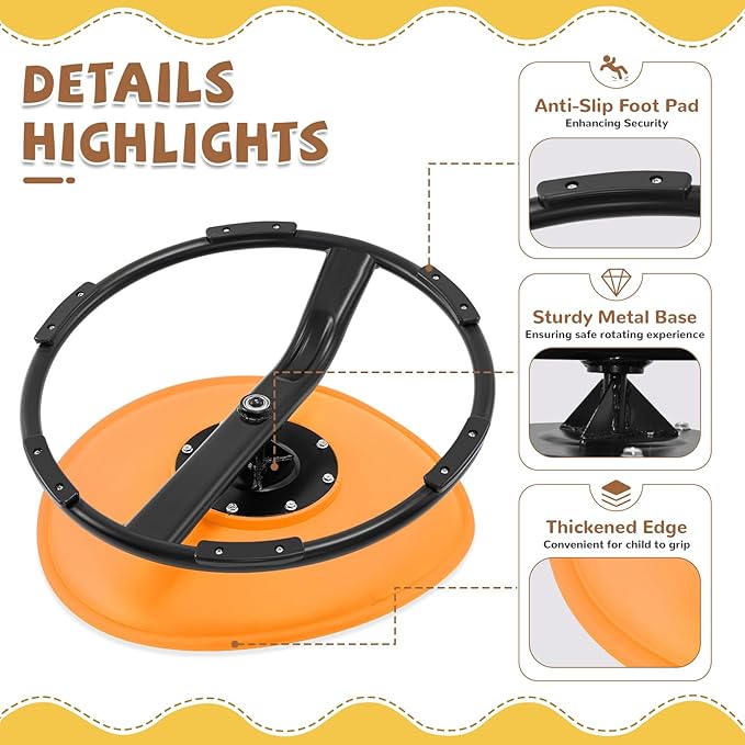 Zhenx Spinning Chair for Kids, Autism Kids Swivel Chair, Kids Sensory Chair, Spinning Chair for Autistic Kids & ADHD Children, Sit and Spin Training Body Coordination(Orange)