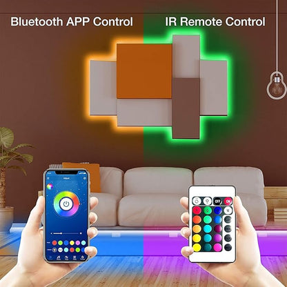 PHOPOLLO Bluetooth Led Strip Lights 50ft 5050 RGB Color Changing LED Lights for Bedroom, Kitchen Decoration, App Control and Music Sync.