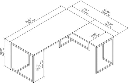 Bush Business Furniture Method Home Office Desk, 72W, White