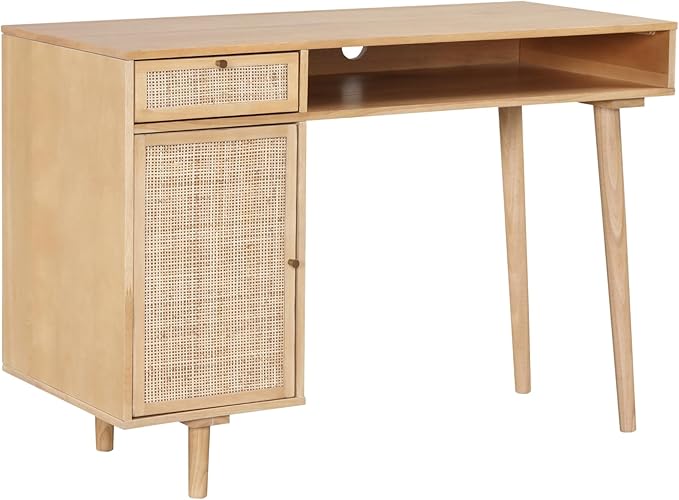 Nathan James Jacklyn Modern Home Office Writing Desk, OneSize, Natural Brown
