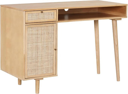 Nathan James Jacklyn Modern Home Office Writing Desk, OneSize, Natural Brown