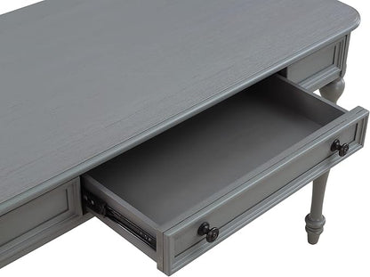 OSP Home Furnishings Country Meadows 48 Inch Writing Desk with Drawer, Plantation Grey