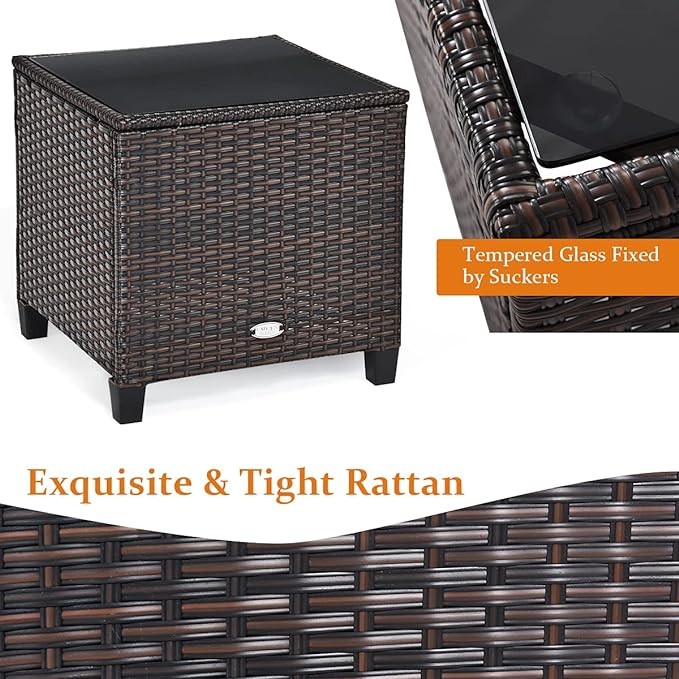 3 PCS Patio Furniture Set, OneSize, White