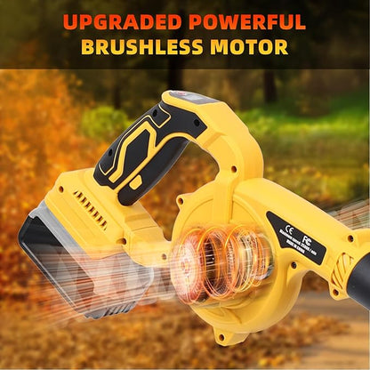 Leaf Blower Cordless for Dewalt Battery: 2-in-1 Portable Leaf Blower & Vacuum Cleaner for Dewalt 20V Max Battery, with Brushless Motor for Lawn Care/Dust/Pet Hair (Battery Not Included)
