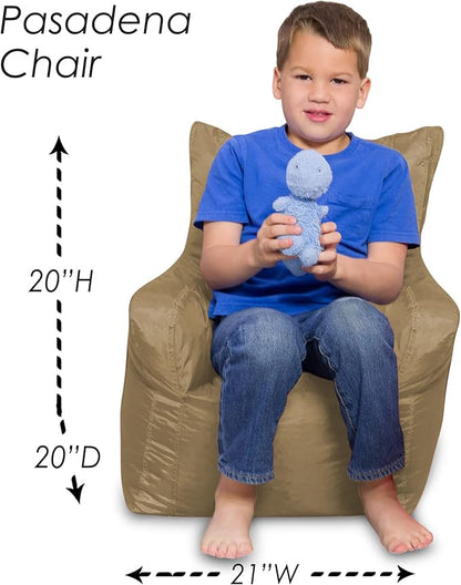 Posh Creations Structured Comfy Bean Bag Chair for Gaming, Reading, and Watching TV, Pasadena Chair, Microsuede - Camel
