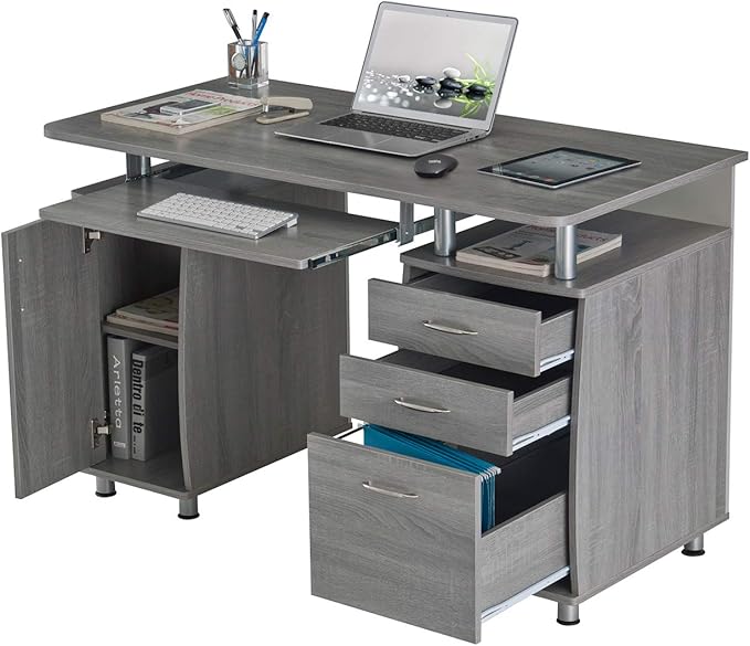 NicBex Laik-DW-00043-DX Desks, 47.5" W x 23.5" D x 30" H, Gray