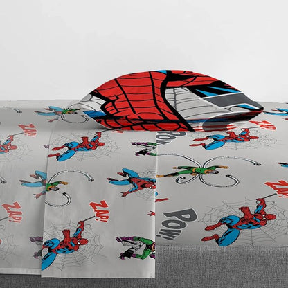 Marvel Spiderman Spidey VS 5 Piece Twin Size Bed Set - includes Comforter & Sheet Set Bedding - Super Soft Fade Resistant Microfiber (Official Product)