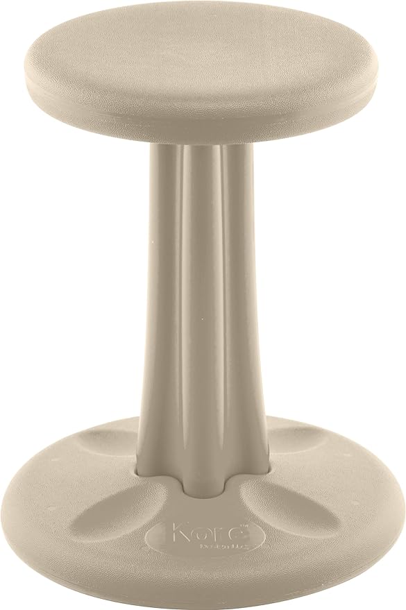 Kore Kids Junior Wobble Chair - Flexible Seating Stool for Classroom, Elementary School, ADD/ADHD - Made in The USA - Junior- Age 8-9, Grade 3-4, Sand Dollar (16in)