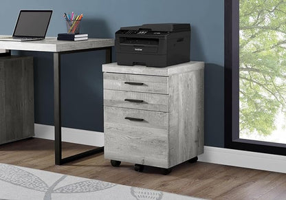 Monarch Specialties I 7401 File Cabinet, Rolling Mobile, Storage Drawers, Printer Stand, Office, Work, Laminate, Grey, Contemporary, Modern