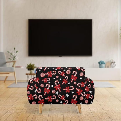 FKELYI Christmas Easy Going Stretch Sofa Slipcover Candy Cane Sofa Couch Cover Non-Slip Sofa Slipcovers Washable Furniture Protector M