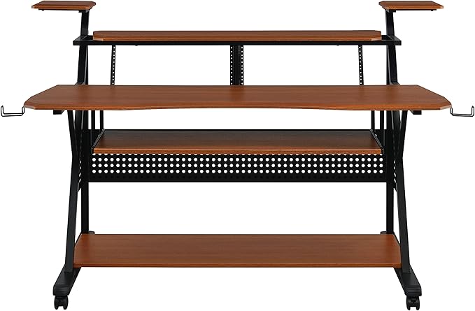 NicBex Laik-DW-00056-DX Desks, 67" W x 38" D x 42" H, Cherry