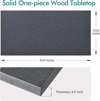 Kaboon Universal Tabletop 45.67"x23.62", Solid One-Piece Melamine Table Top, Double Desk L-Desk DIY, Home and Office, Greylish Blue