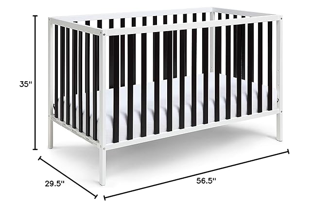 Baby Cache Deux Remi Island 3-in-1 Convertible Crib (Do Re Me) White & Black