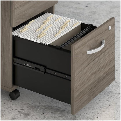 Bush Furniture HYF116MHSU-Z Bush Business Furniture Hybrid 2-Drawer Mobile File Cabinet, Letter/Legal, Modern Hickory, 20-Inch