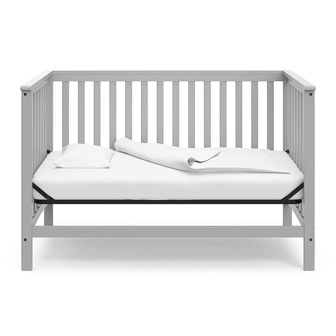Storkcraft Hillcrest 4-in-1 Convertible Crib (Pebble Gray) - Converts to Daybed, Toddler Bed, and Full-Size Bed, Fits Standard Full-Size Crib Mattress, Adjustable Mattress Support Base