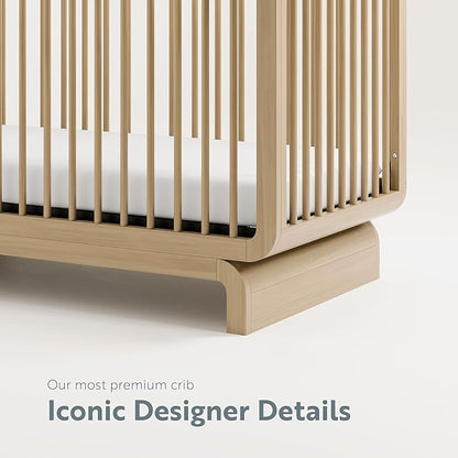 Storkcraft Santorini Deluxe 5-in-1 Convertible Crib with Bonus Toddler Guardrail (Driftwood) – GREENGUARD Gold Certified, Toddler Guardrail Included in Box, Fits Standard Crib Mattress