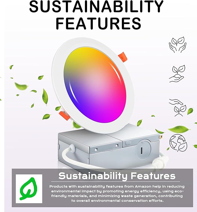 [6 Pack] CLOUDY BAY 4inch Smart WiFi LED Recessed Lights,RGBCW Color Changing Recessed Lighting,Compatible with Alexa and Google Home Assistant,10W 2700K-6500K,CRI90+ Wet Location,White Finish