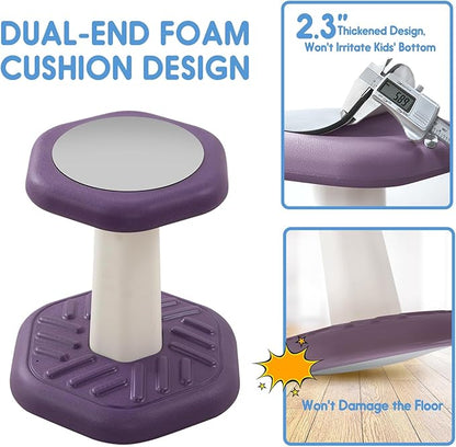 Wobble Chair for Kids, Wiggle Stool Flexible Seating Classroom, Improves Focus& Attention, Posture & ADHD Chair, Ages 3-8