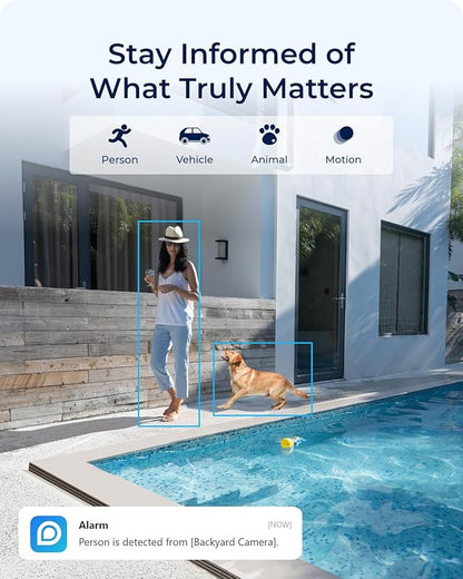 REOLINK First 4K Solar Security Cameras Wireless Outdoor, Argus PT 4K+ 6W Solar Panel, 360° Pan Tilt, 8MP Color Night Vision, 2.4/5 GHz Wi-Fi, No Monthly Fee, Home Hub Compatible