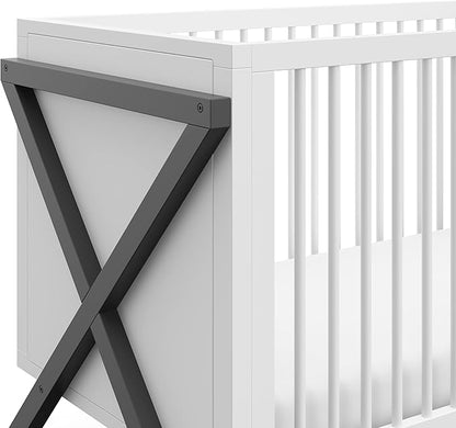 Storkcraft Equinox 3-in-1 Convertible Crib (Gray) – Easily Converts to Toddler Bed and Daybed, 3-Position Adjustable Mattress Support Base, Modern Two-Tone Design for Contemporary Nursery