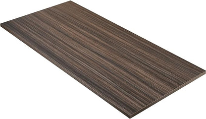 Kaboon Universal Tabletop 55"x23.62" Solid One-Piece Melamine Table Top, Double Desk L-Desk DIY, Home and Office Countertop,Eucalyptus/Dark Walnut