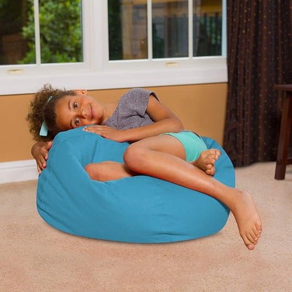 Posh Creations Bean Bag Chair for Kids, Teens, and Adults Includes Removable and Machine Washable Cover, Heather Teal, 27in - Medium