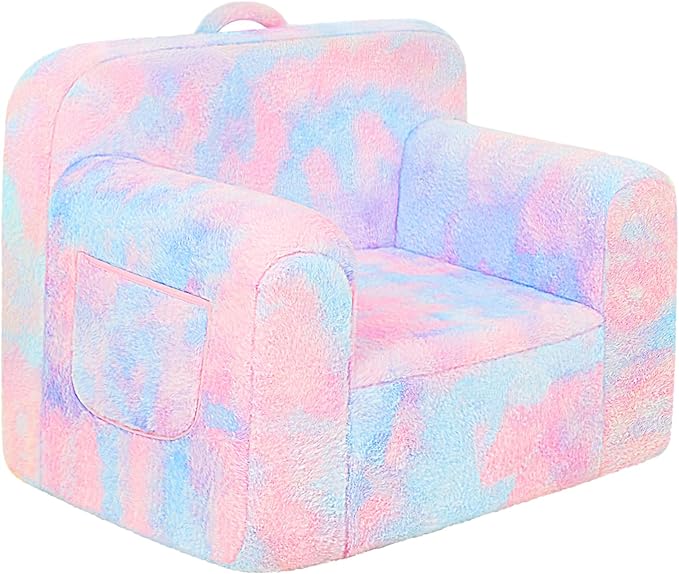 Toddler First Chair, Baby Chairs Comfy Toddler for Boys and Girls for Ages 18 Months and Up, Fits Any Decor (Dark Tie-Dye)
