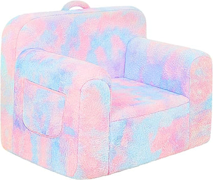 Toddler First Chair, Baby Chairs Comfy Toddler for Boys and Girls for Ages 18 Months and Up, Fits Any Decor (Dark Tie-Dye)