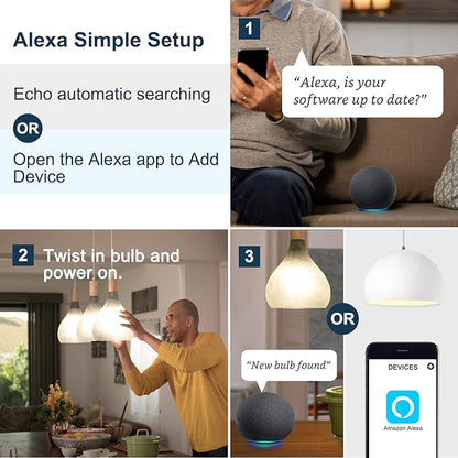 Sengled Alexa Light Bulb 75W Equivalent, Smart Light Bulbs Bluetooth Mesh 1050 LM, Smart Bulbs That Work with Alexa Only 2700K, High Brightness, Soft White A19 Dimmable Bulb, No Hub Required, 4 Pack