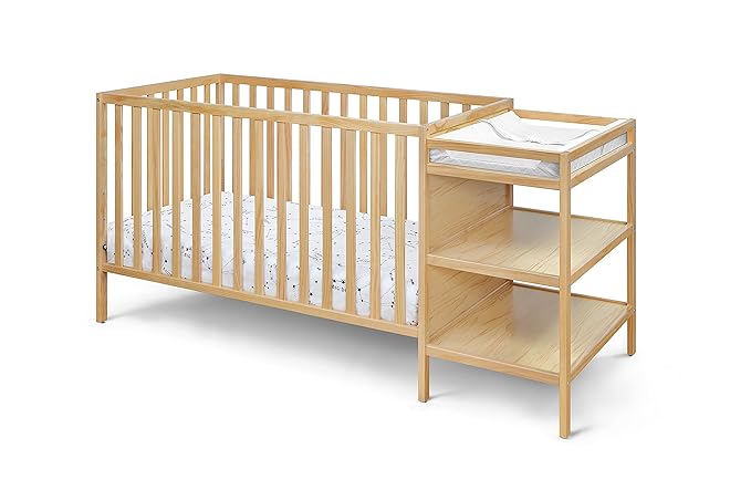 Suite Bebe Palmer Island 3-in-1 Convertible Crib and Changer Combo in Natural