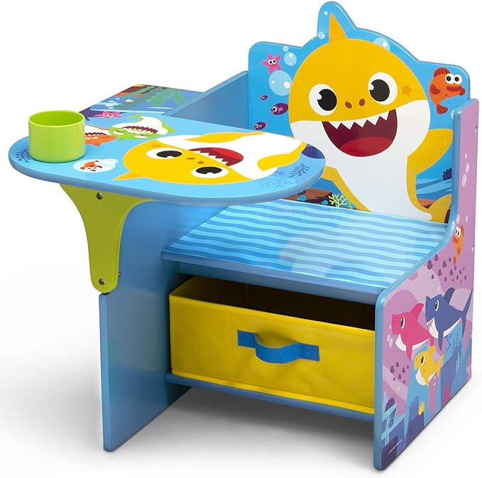 Baby Shark Chair Desk with Storage Bin - Ideal for Arts & Crafts, Snack Time, Homeschooling, Homework & More by Delta Children