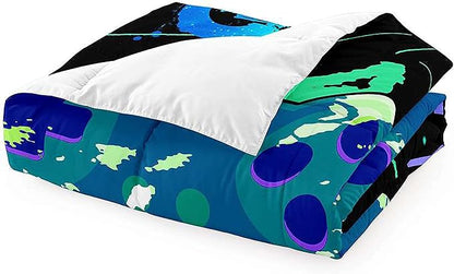 Game Comforter Set Fluffy Video Gaming Bedding Sets Gamer Room Decor Twin Size Colorful Black Gamepad Soft Game Bedding Set for Boys Teen 1 Comforter and 1 Pillowcase
