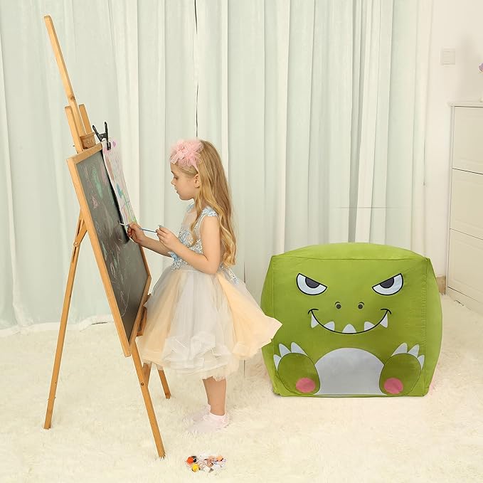 Dinosaur Bean Bag for Stuffed Animals Storage, Stuffed Animal Storage Bean Bag Chair, Extra Large Size, Velvet Super Soft Cover Only