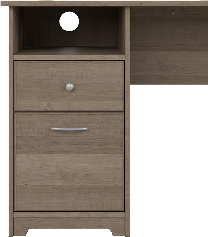 Bush Furniture Cabot 72W L Shaped Computer Desk with Drawers, Ash Gray