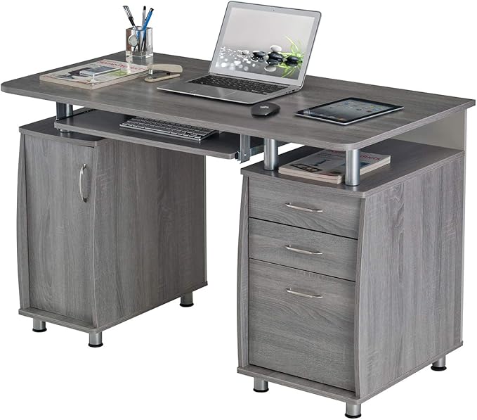 NicBex Laik-DW-00043-DX Desks, 47.5" W x 23.5" D x 30" H, Gray