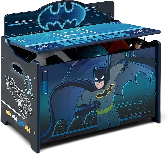 Batman Deluxe Toy Box by Delta Children Greenguard Gold Certified, Black/Blue