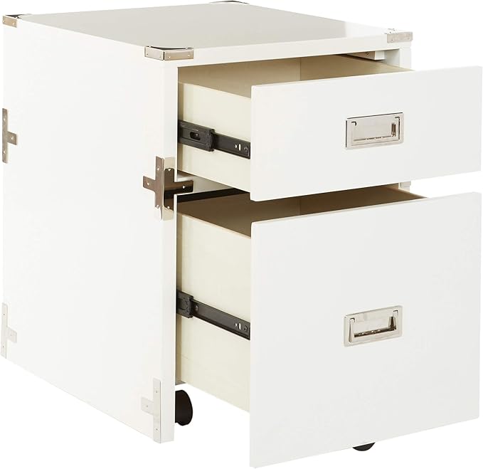 OSP Home Furnishings Wellington 2-Drawer File Cabinet, White