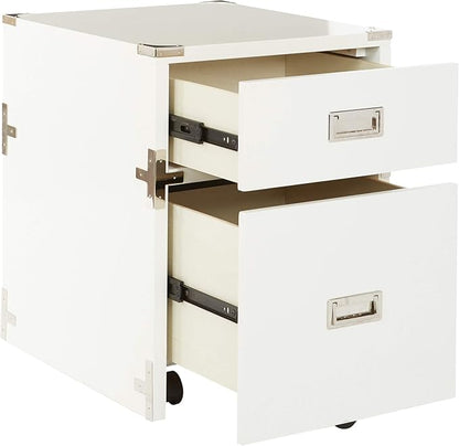 OSP Home Furnishings Wellington 2-Drawer File Cabinet, White