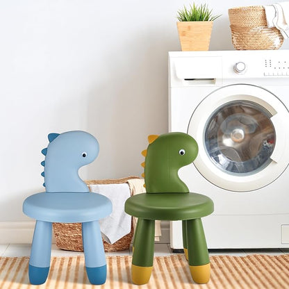 2 Pcs Plastic Dino Chair Sturdy Dinosaur Chairs Lightweight Activity Chairs Ergonomic Design Anti Slip Step Stool for Indoor Outdoor