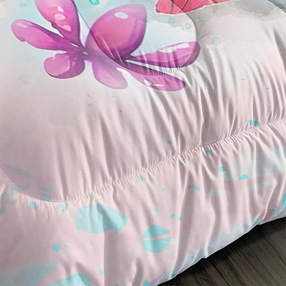 CVHOUSE Kawaii Sea Turtle Comforter Set Queen Size,Ocean Theme Bedding Set for Girls Kids,Tie Die Turtle Quilt Set Ocean Turtle Duvet Set Ocean Decor 3 Pieces