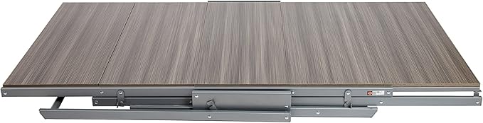 Origami Modern 2 in 1 Shelf to Table Style, Organizer Deco Rack Magically Turn to a Table/Desk in a Second,Fully Assembled, Platinum/Gray US Patent Pending (STT-PLAGRY)