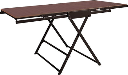 Origami modern 2 in 1 shelf to table Style, Organizer Deco Rack magically turn to a table/desk in a second,Fully assembled, Vintage Bronze/Oak/US patent pending (STT-VBWOAK)
