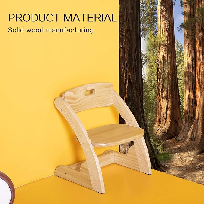 HOUCHCIS Toddler Chair, Wooden Toddler Chair for Kids, Adjustable Kids Chairs for Toddlers, Toddler Chairs and Small Chair, Kids Chair (Wooden)